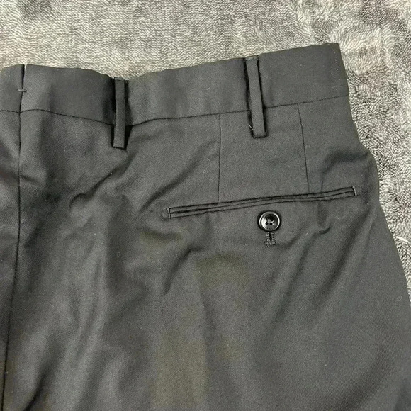 Incotex Super 100s Men's Dress Pants 37X26.5 Black Classic Fit Slacks Flat Front - Picture 12 of 13